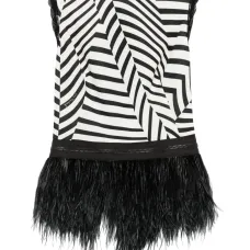 Полосатый топ с перьями