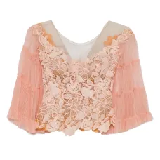 Топ с кружевом и оборками