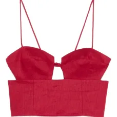 Укороченный льняной топ Imperia