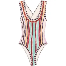 Слитный купальник с вырезом-лодочкой