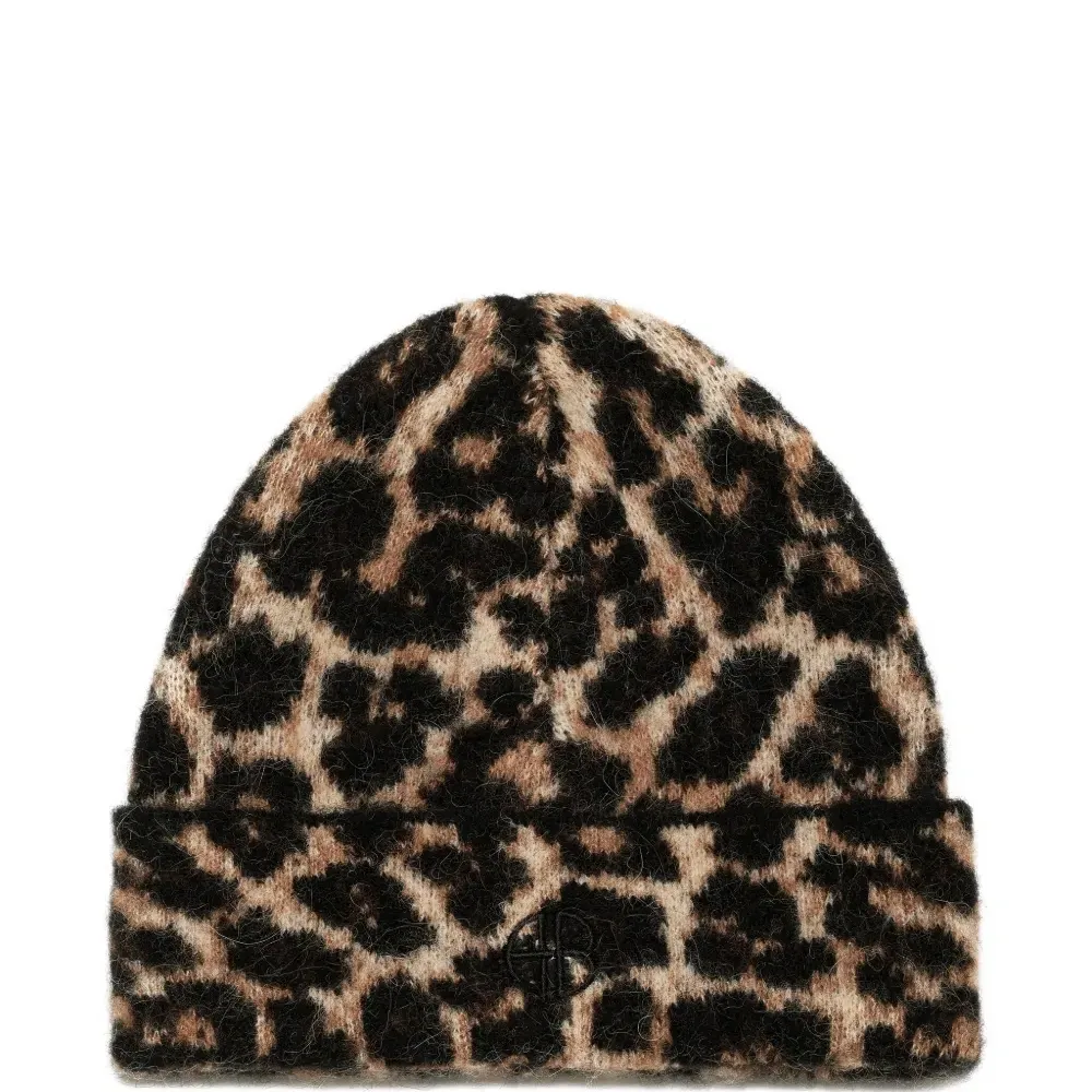 Вязаная шапка с леопардовым принтом Elia