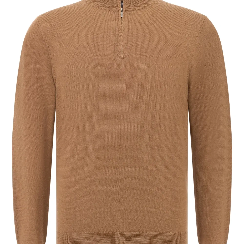 Свитер из шерсти мериноса с воротником на молнии