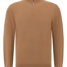 Свитер из шерсти мериноса с воротником на молнии