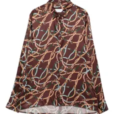 Рубашка с длинными рукавами и принтом в виде цепей