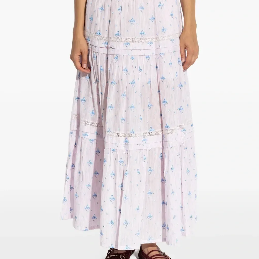 Макси-юбка А-силуэта с цветочным принтом