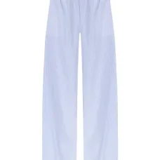 Брюки в полоску с кружевной отделкой