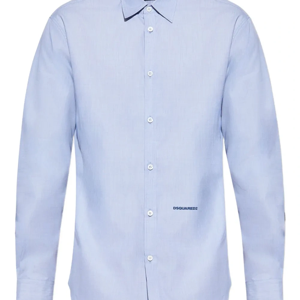 Хлопковая рубашка с вышитым логотипом