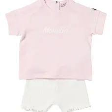 Комплект из футболки и шортов с вышитым логотипом
