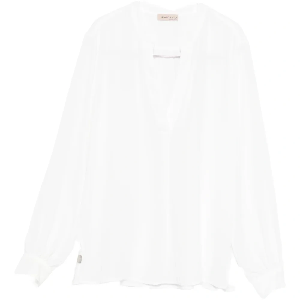 Топ с длинными рукавами и V-образным вырезом