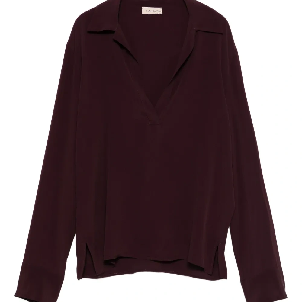 Топ с длинными рукавами и V-образным вырезом