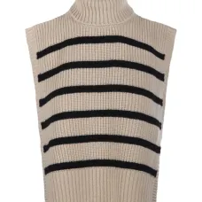 Полосатый топ с высоким воротником