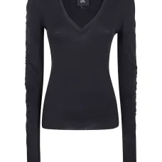 Топ с V-образным вырезом и сборками