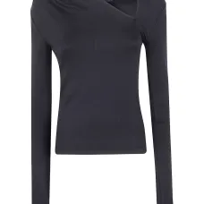 Топ асимметричного кроя с длинными рукавами