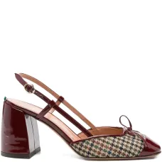 Туфли в ломаную клетку с бантом