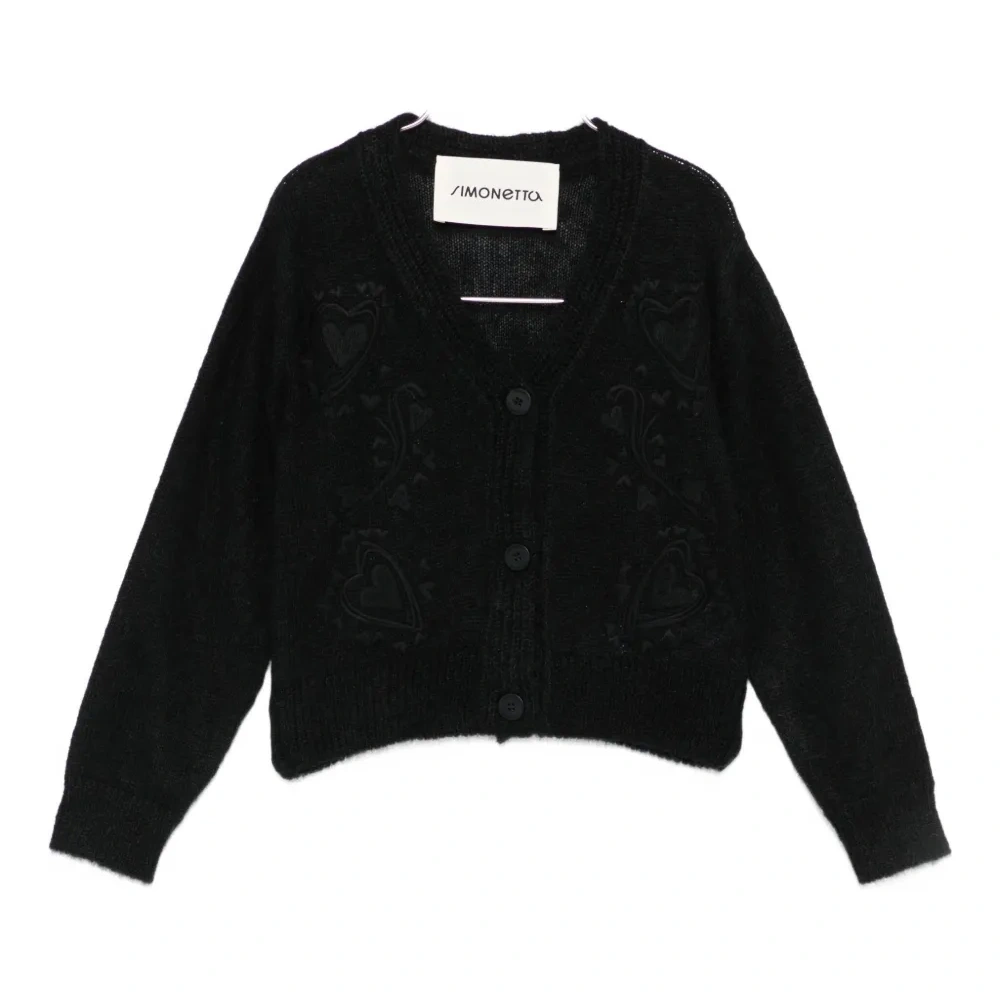 Кардиган с узором в виде сердечек