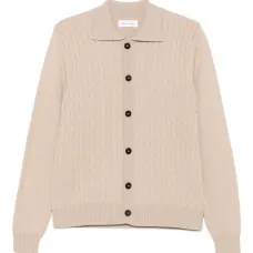 Кардиган фактурной вязки с воротником