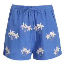 Льняные шорты с принтом