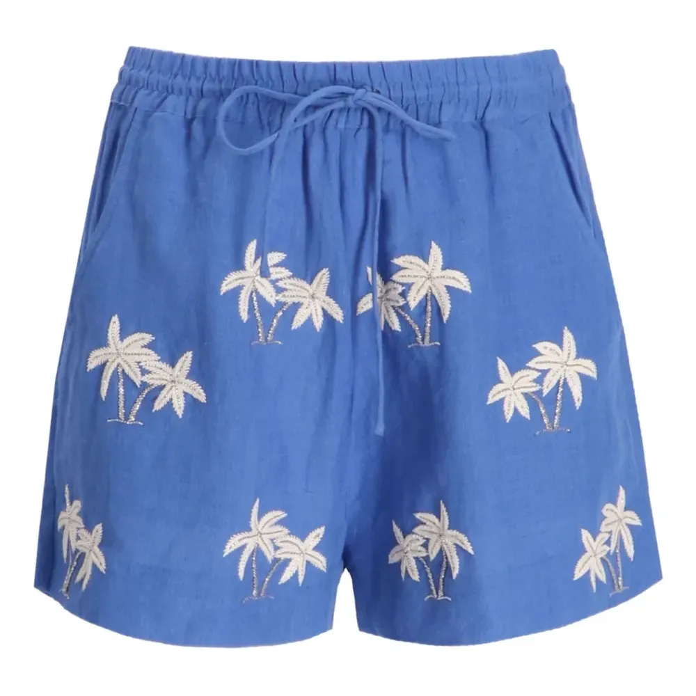 Льняные шорты с принтом