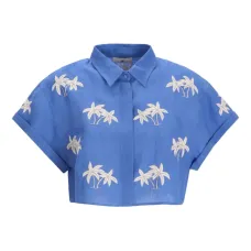 Льняная рубашка с принтом