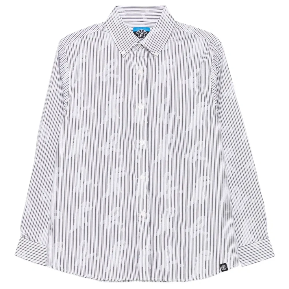 Полосатая рубашка с логотипом