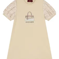 Платье с пайетками и логотипом