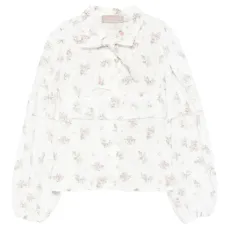 Блузка с оборками и цветочным принтом