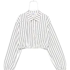 Укороченная рубашка в полоску