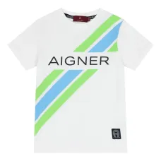 Футболка с отделкой в полоску