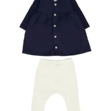 Комплект из платья с матросским воротником и легинсов