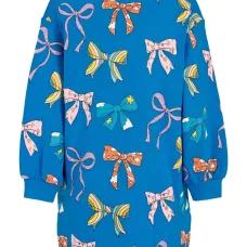 Платье мини с длинными рукавами и принтом