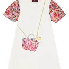 Платье с оборками и принтом