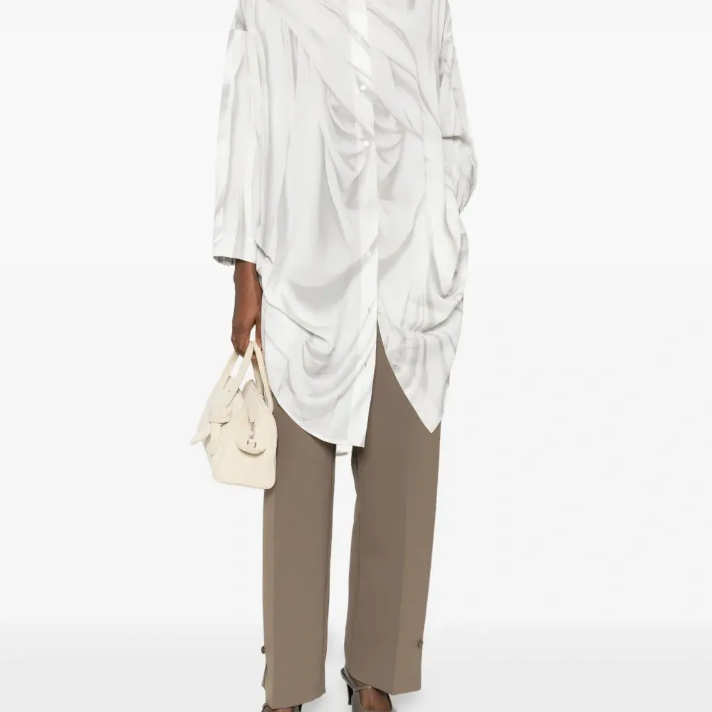 Драпированная рубашка на пуговицах спереди