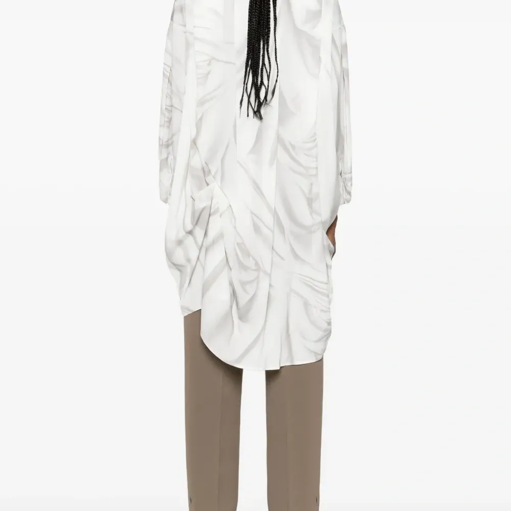 Драпированная рубашка на пуговицах спереди