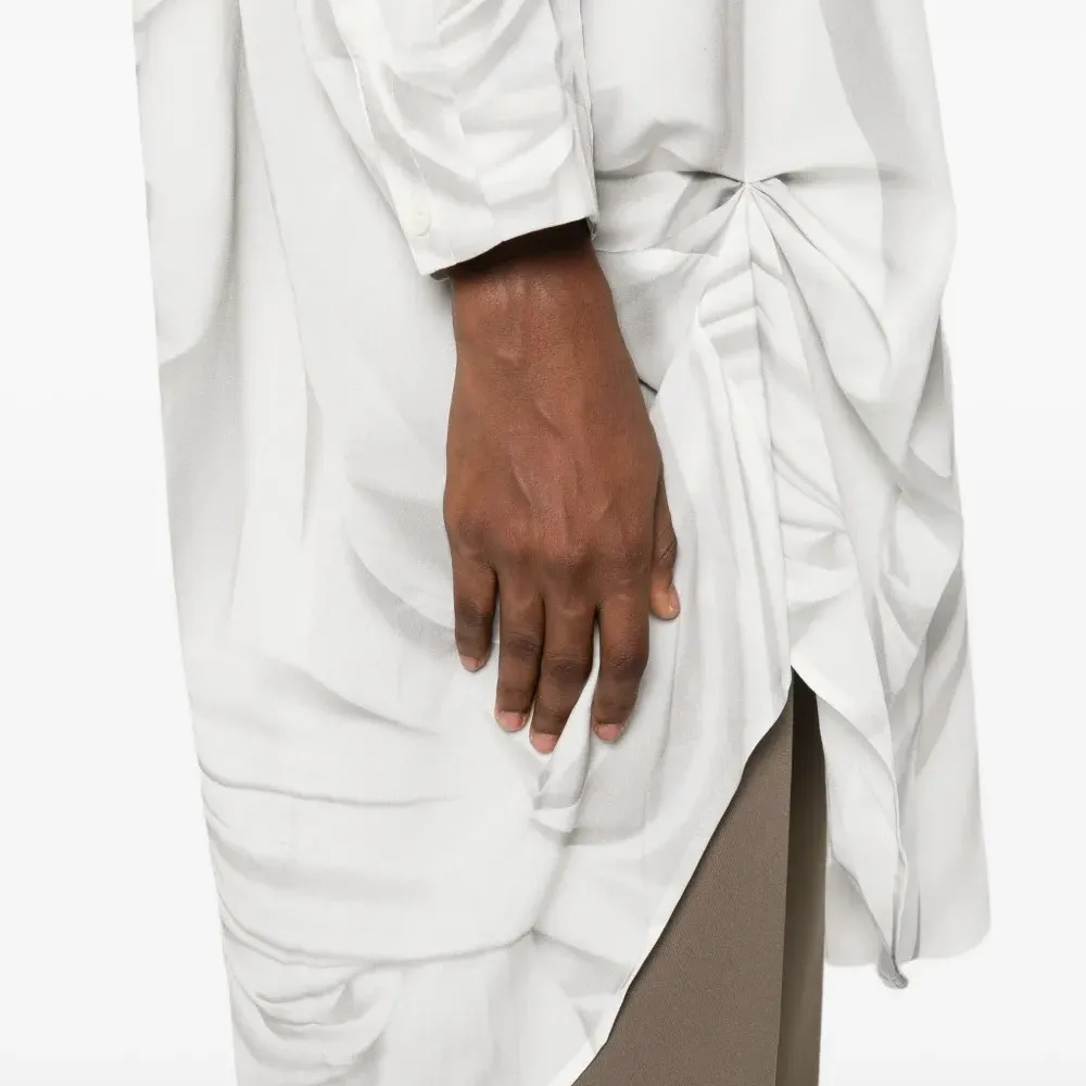 Драпированная рубашка на пуговицах спереди