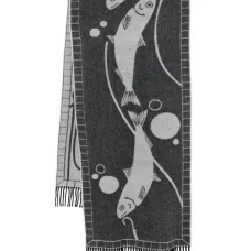 Шарф с бахромой и принтом