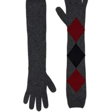 Длинные перчатки с ромбовидным узором