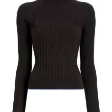 Топ Daniella в рубчик с высоким воротником