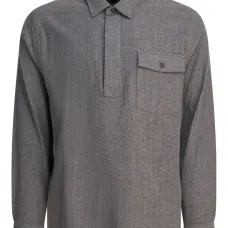 Поло со вставным карманом и елочным узором