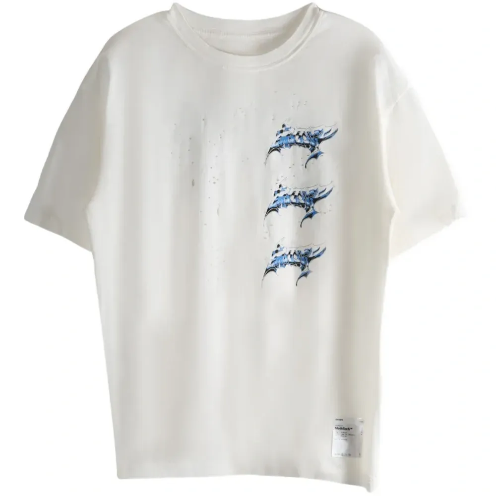 Футболка с принтом и эффектом потертости MothTech