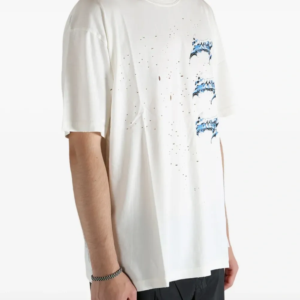 Футболка с принтом и эффектом потертости MothTech