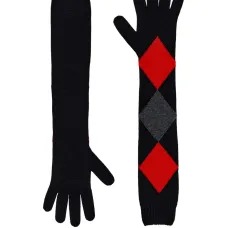 Кашемировые перчатки с ромбовидным узором