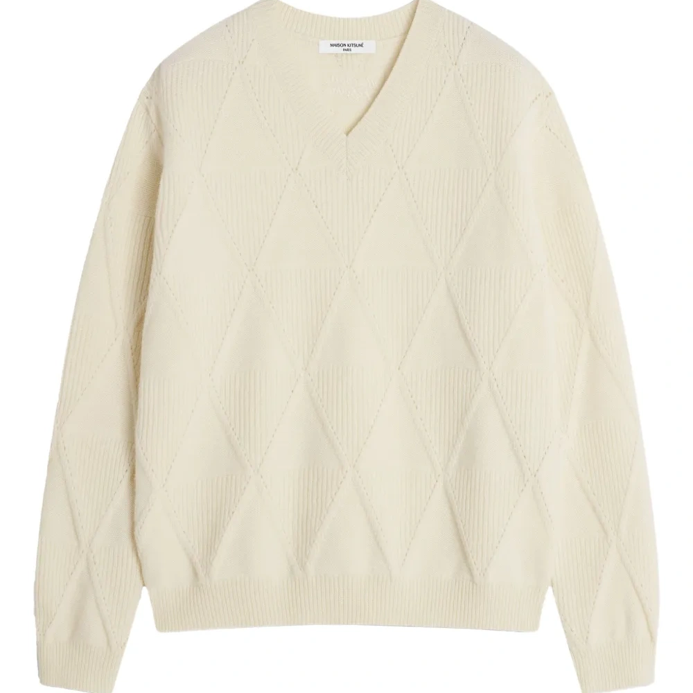 Шерстяной свитер с узором в ромб