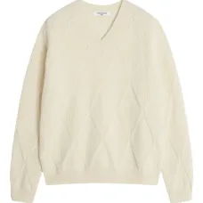 Шерстяной свитер с узором в ромб