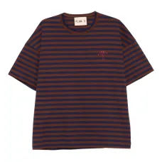 Полосатая футболка с вышивкой