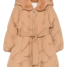 Стеганая куртка с отделкой из искусственного меха