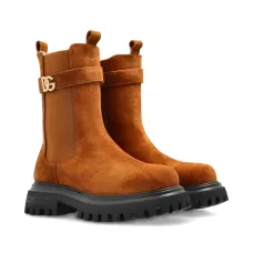 Замшевые ботинки с логотипом