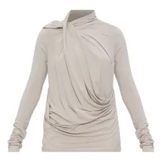 Топ с драпировкой и воротником-качеля