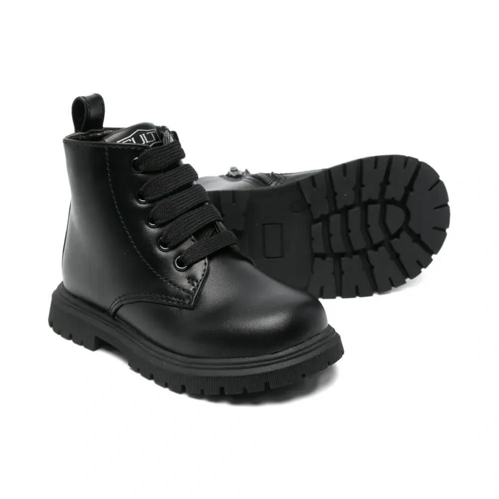 Ботинки на шнуровке с молнией