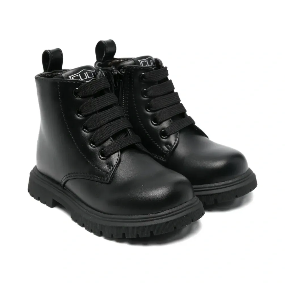 Ботинки на шнуровке с молнией