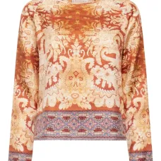 Блузка с длинными рукавами и цветочным узором Блузка с длинными рукавами и цветочным узором